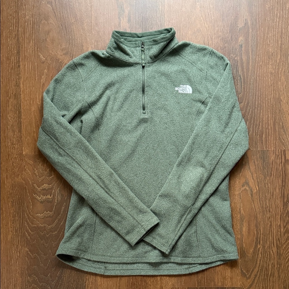 The North Face Olive Green Half-Zip Fleece Pullover